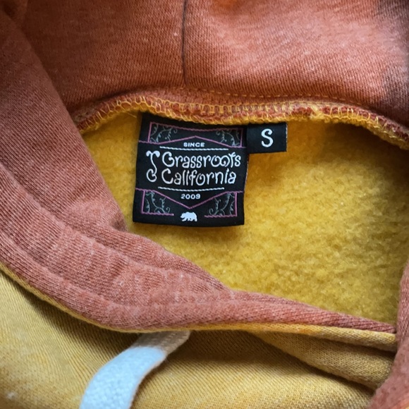 GRASSROOTS CALIFORNIA hoodie hooded sweatshirt w/ pockets, Heather gold, small - Picture 3 of 13